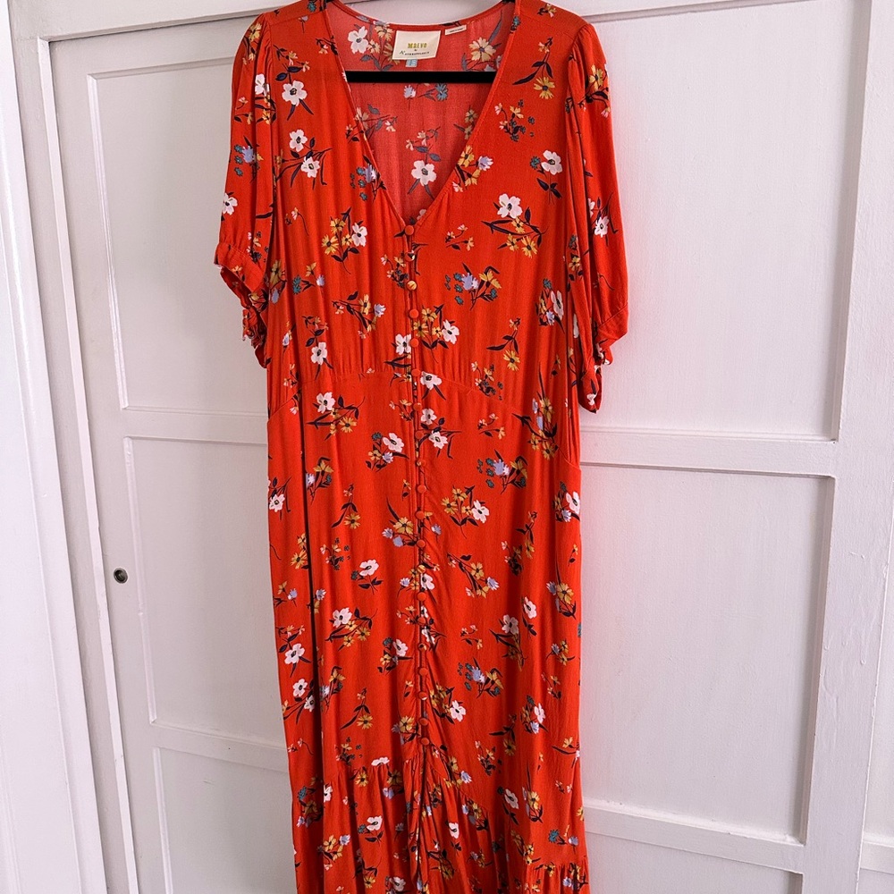 Maeve Red Floral Maxi Dress